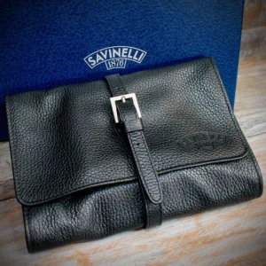 Savinelli Black Leather Travel Pipe Bag