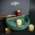 Savinelli Green Ceramic Ashtray - One Pipe Rest with Cork Knocker