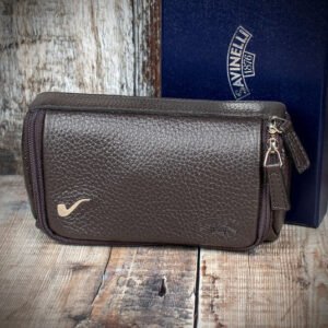 Savinelli Astuccio Leather Two Pipe Case - Brown