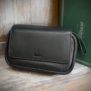 Peterson Two Pipe Combination Pouch - Zipped Black (POU-133)