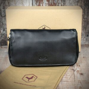 Chacom Two Pipe Combination Pouch - Black Leather