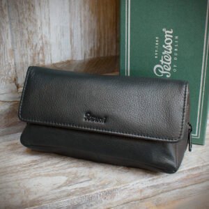 Peterson Two Pipe Combination Pouch - Press Stud Black (POU-137)