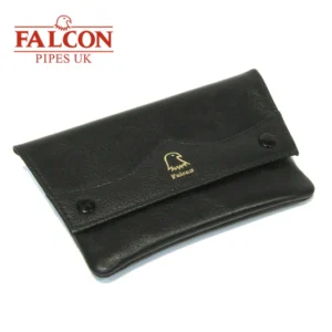 Falcon Black Leather Pipe Smoker's Tobacco Pouch - 685