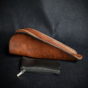 One Pipe & Lighter Pouch - Brown Nappa